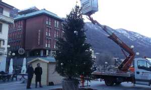 albero natale caduto