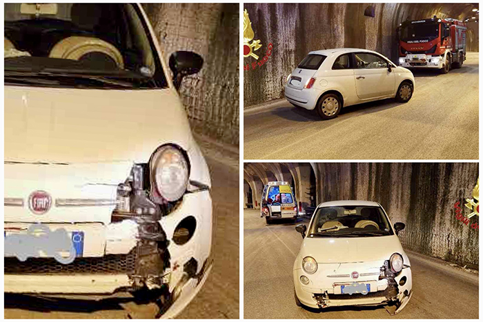 Sbanda e sbatte sulla parete interna della galleria, giovane portata al Dea